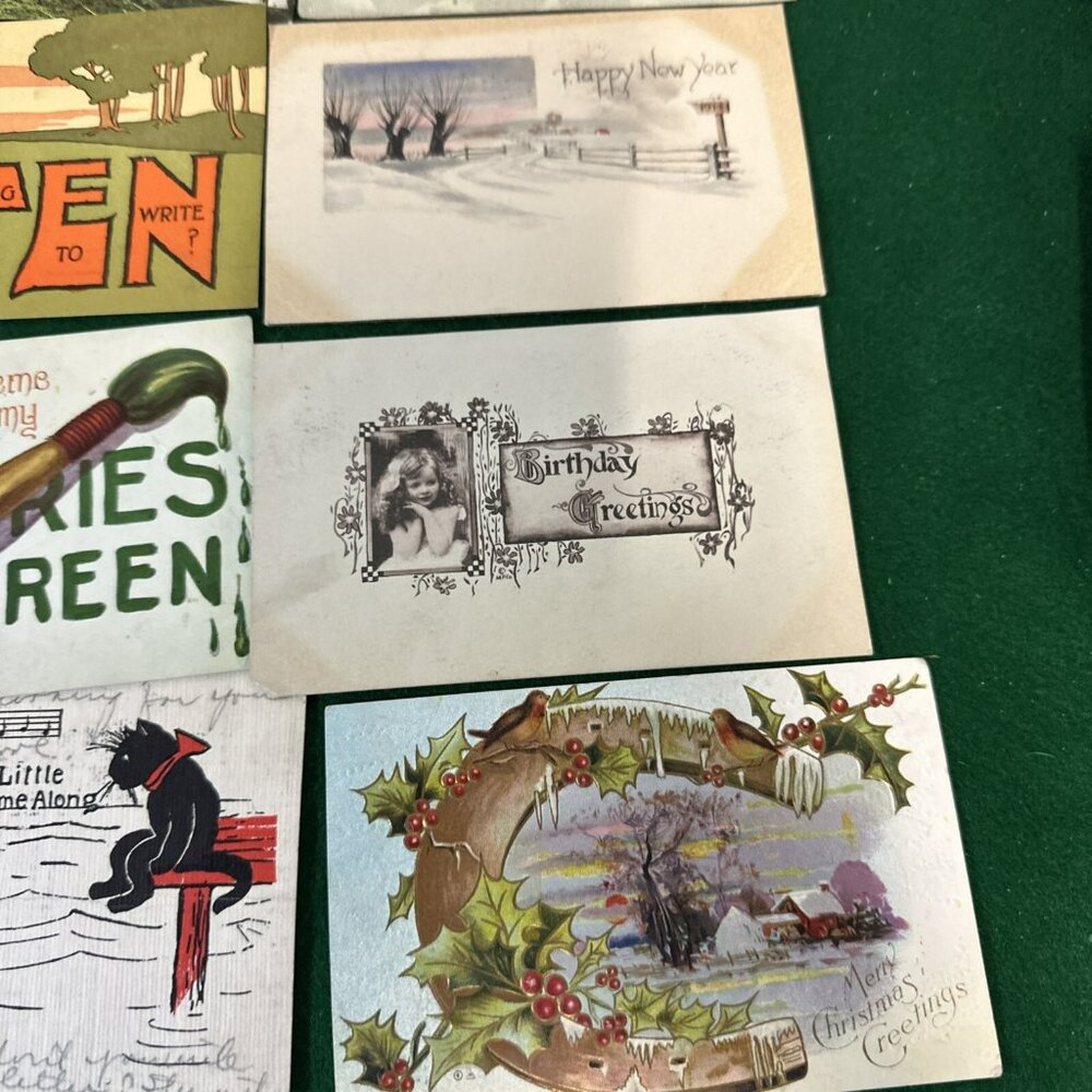 Antique Postcards with Memos and Postage Stamps 1908 through 1914 100 year old - Picture 5 of 16